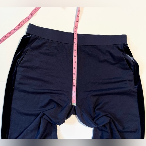 Eileen Fisher pull on  Jogger pants with  side velour stripe size PL Navy - Picture 12 of 15